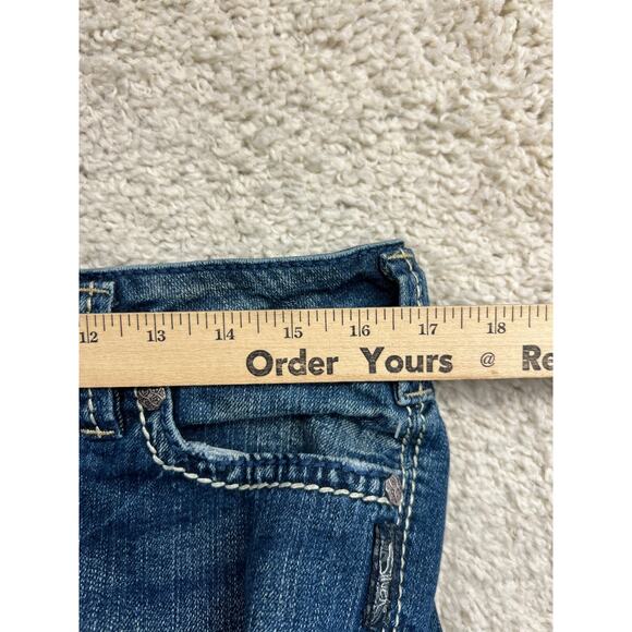 Silver Jeans Co Suki Surplus Bootcut Jeans Womens 31 Blue Low Rise Y2K Flap - Picture 12 of 15
